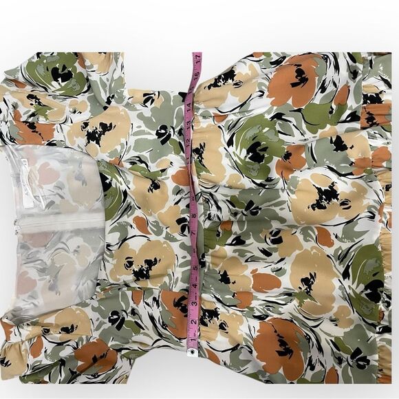 ASTR The Label Poplin Square Neck Floral Midi Dress Medium - Picture 5 of 11